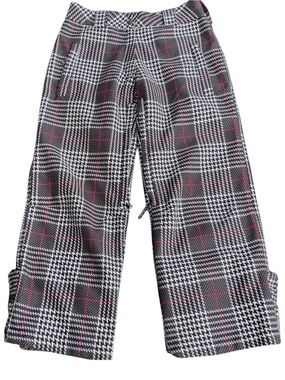 X5 Powder Room Black/White/Pink Houndstooth Snowboard Pants (S)